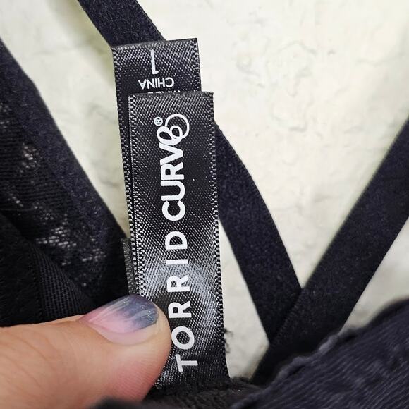 Torrid curve black lacey teddy studded lingerie chemise Plus size 1x sexy - Picture 6 of 6